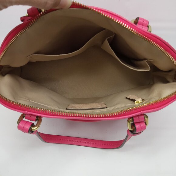 Coach Peyton Leather Cora Domed Satchel Bag M1381-F25671 - Picture 8 of 11